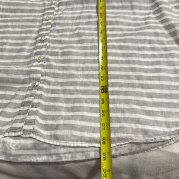 (T4) Coldwater Creek Women's 100% Linen Striped V-Neck Beach Tunic Top, Size 2X - Picture 9 of 12